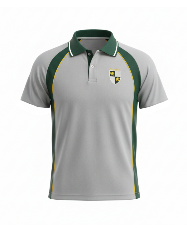 POLERA PANAL MANGA CORTA UNISEX GRIS/VERDE GREENHILL