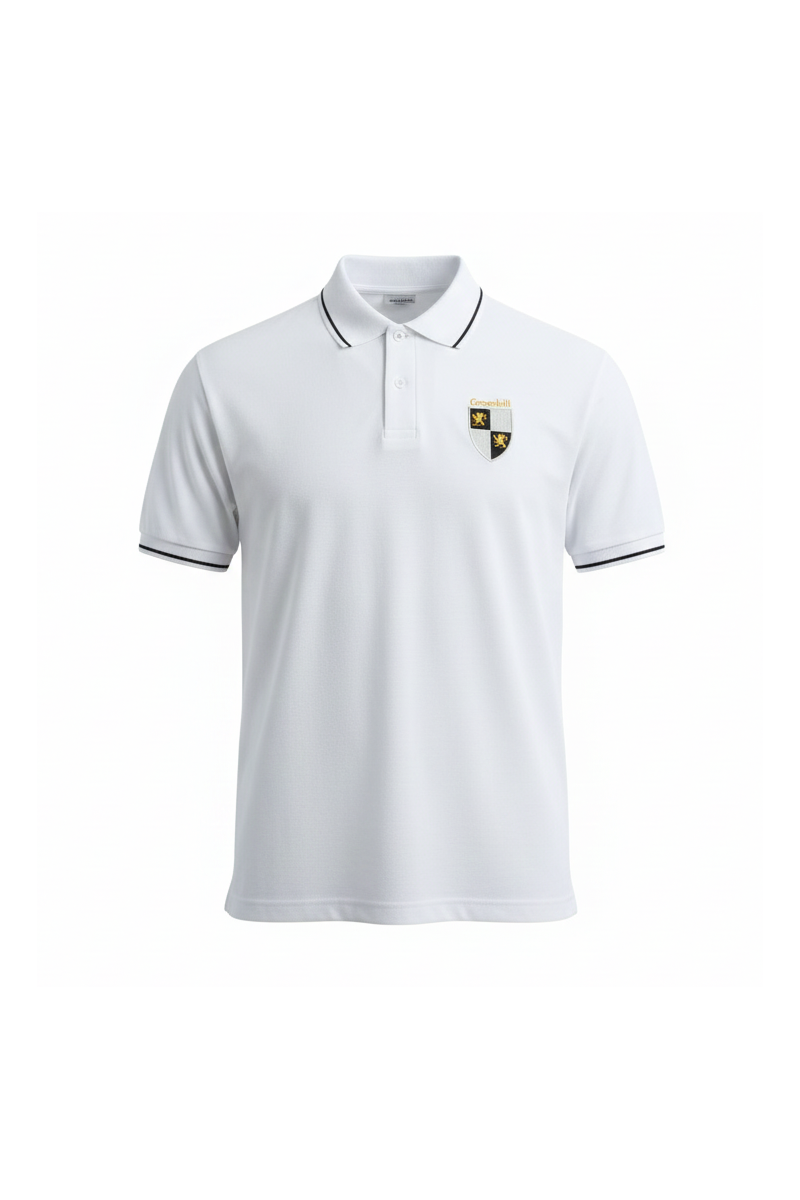 POLERA PIQUE BLANCO MANGA CORTA UNISEX GREENHILL