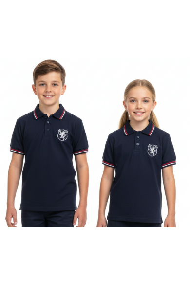 POLERA PIQUÉ MANGA CORTA BRITÁNICO UNISEX AZUL