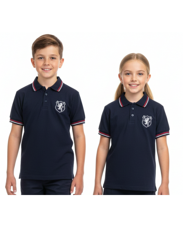 POLERA PIQUÉ MANGA CORTA BRITÁNICO UNISEX AZUL