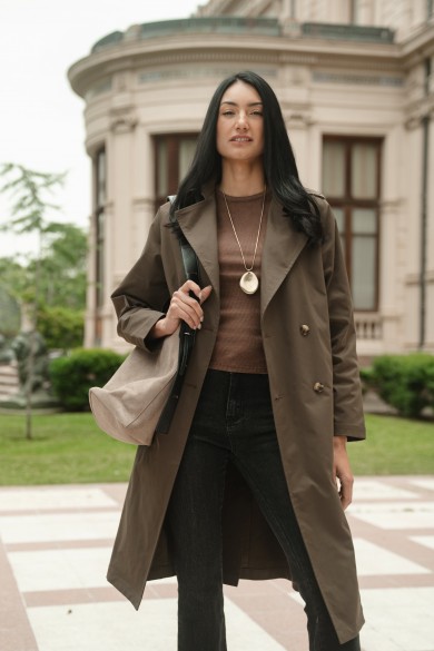 ABRIGO ARYA MUJER LISO CELINE CAFE