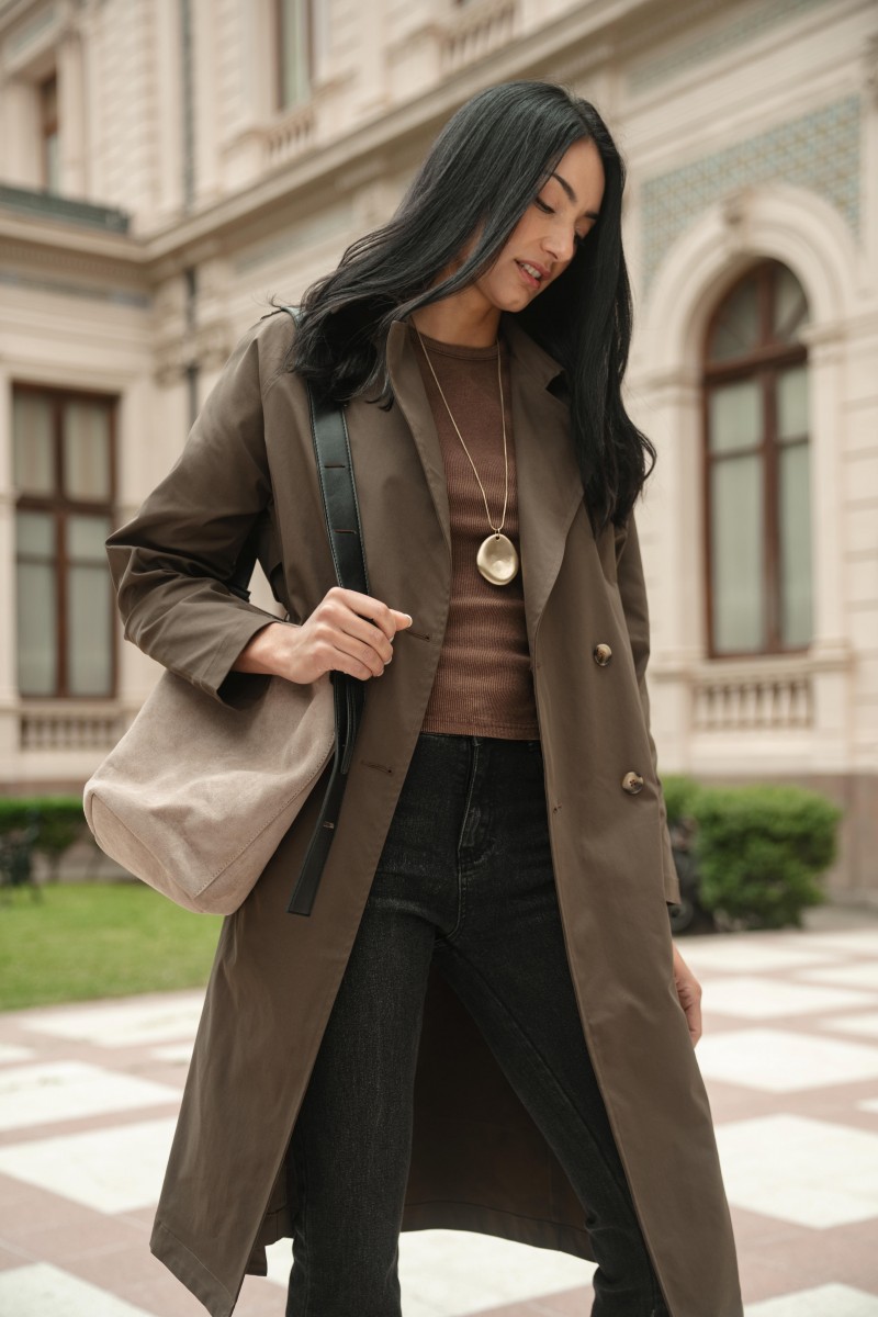 ABRIGO ARYA MUJER LISO CELINE CAFE