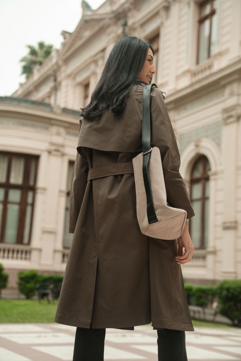 ABRIGO ARYA MUJER LISO CELINE CAFE