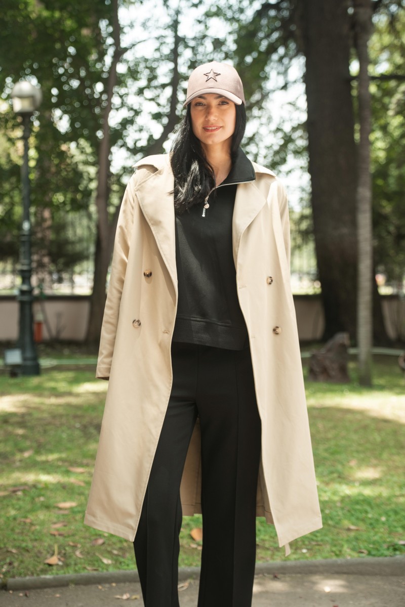 ABRIGO ARYA MUJER LISO CELINE BEIGE