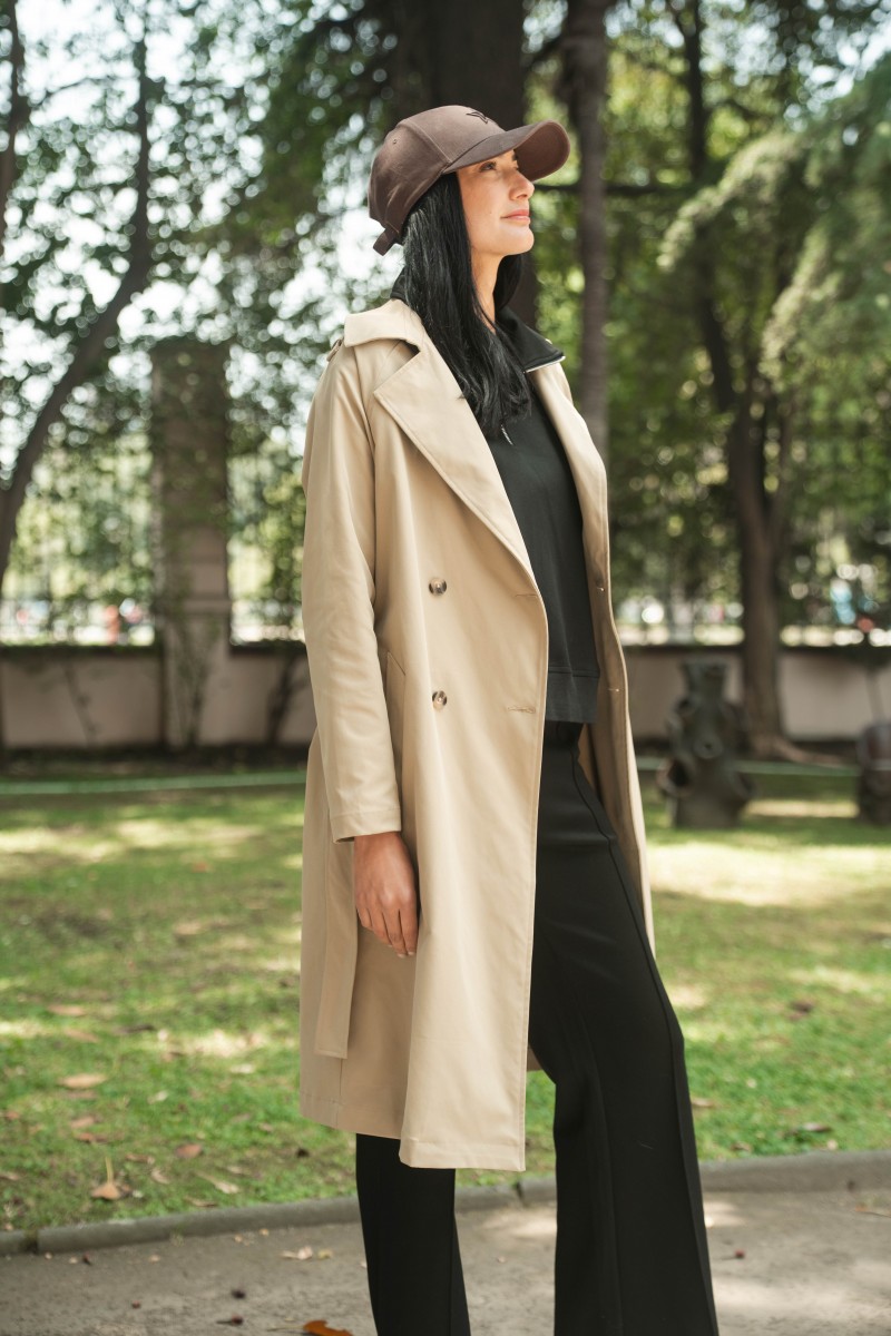 ABRIGO ARYA MUJER LISO CELINE BEIGE