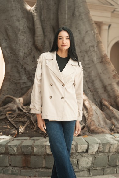 ABRIGO ARYA MUJER LISO LAURE BEIGE