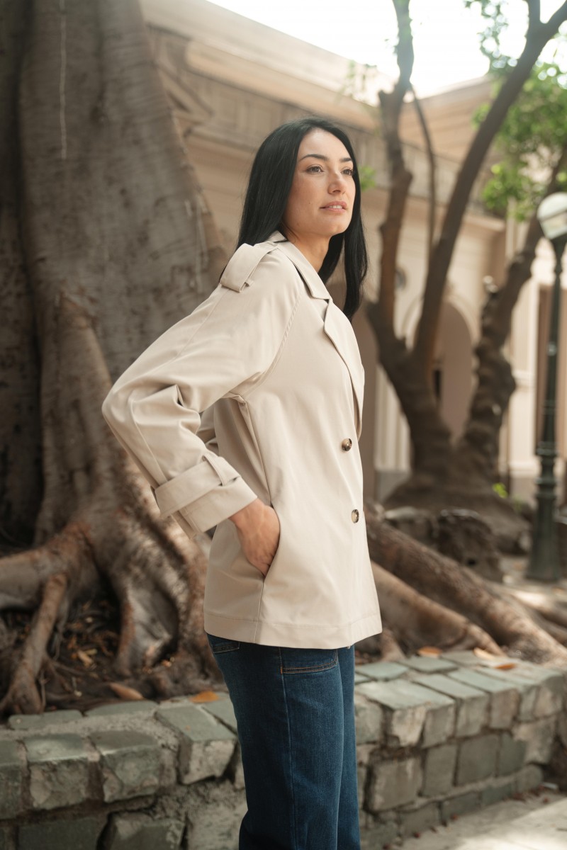 ABRIGO ARYA MUJER LISO LAURE BEIGE