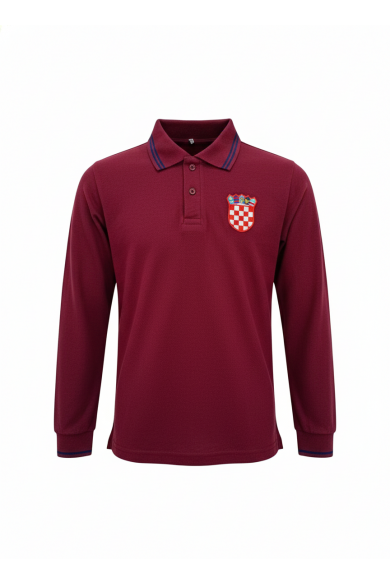 POLERA BURDEO PIQUE MANGA LARGA CROACIA UNISEX
