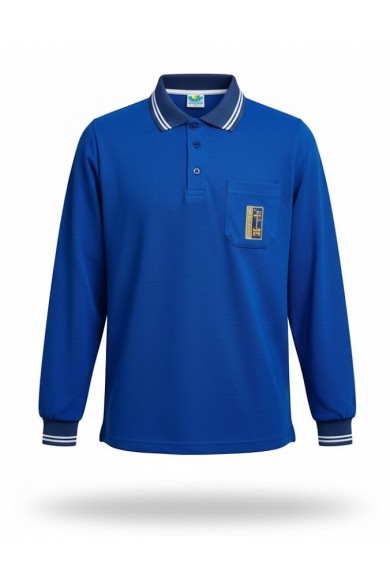 POLERA AZULINO PIQUE ML MILAGROSA MUJER