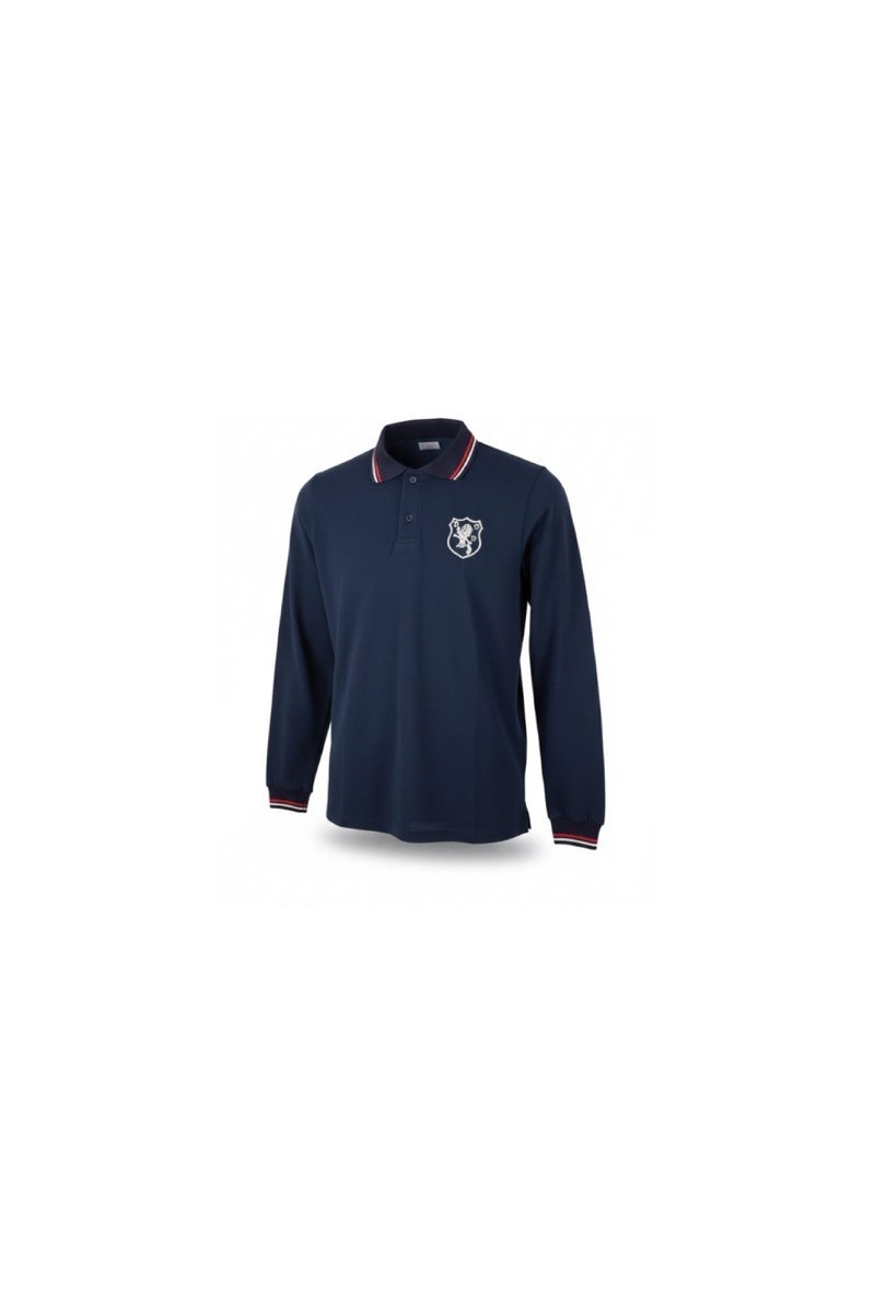 POLERA PIQUÉ BRITÁNICO UNISEX MANGA LARGA AZUL