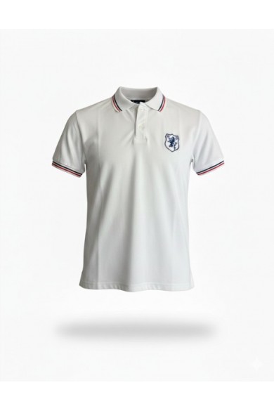 POLERA PIQUÉ BRITÁNICO UNISEX MANGA CORTA BLANCO