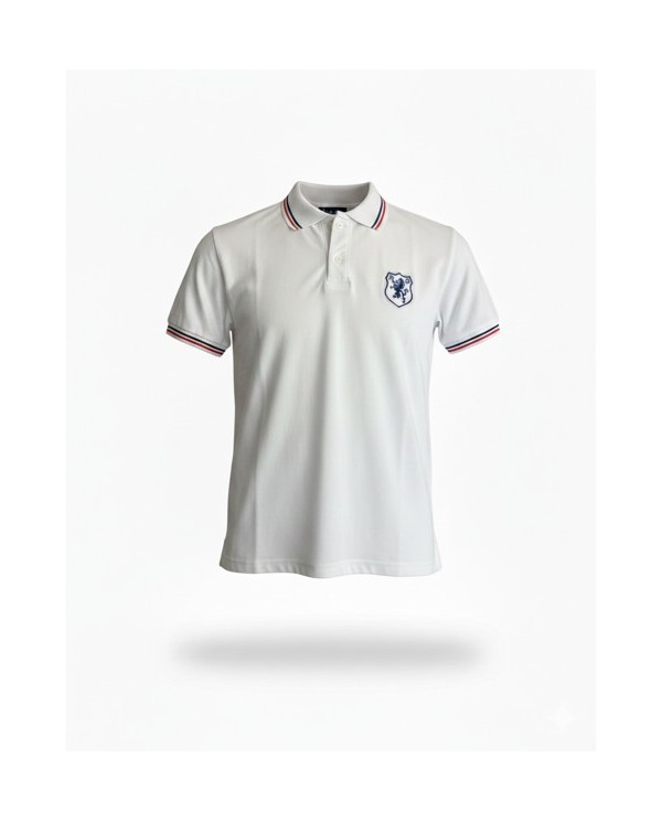 POLERA PIQUÉ BRITÁNICO UNISEX MANGA CORTA BLANCO