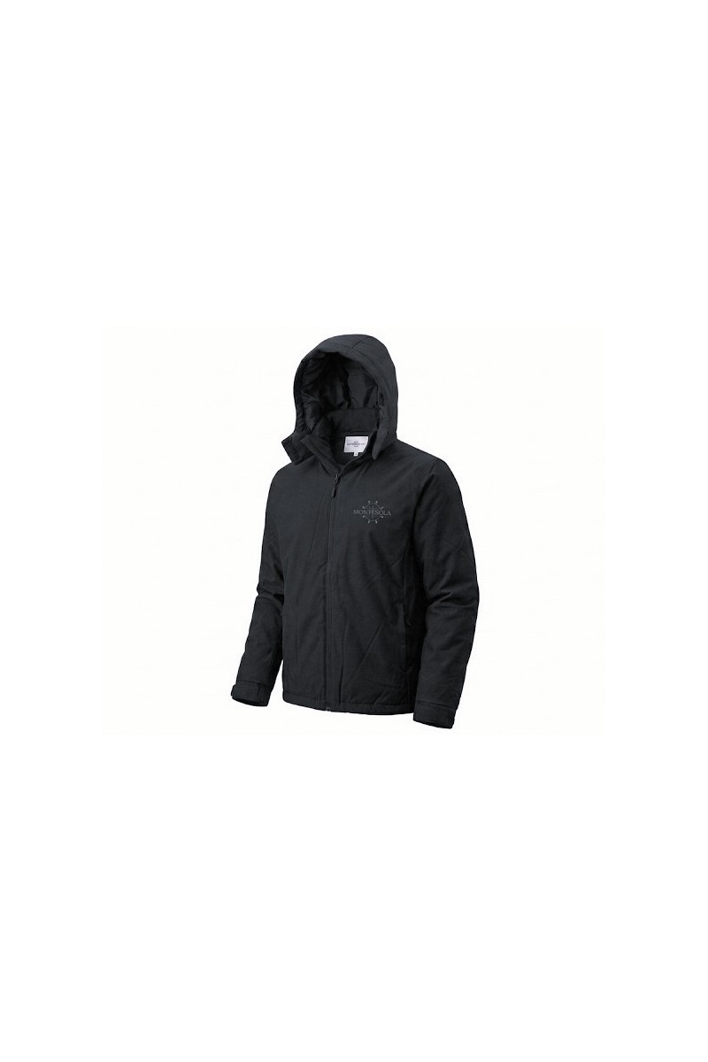 PARKA MONTESOLA HOMBRE VIA NEGRO CON CAPUCHA