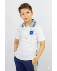 POLERA BLANCO PIQUE ML CUELLO GRIS HOMBRE NOBELIUS