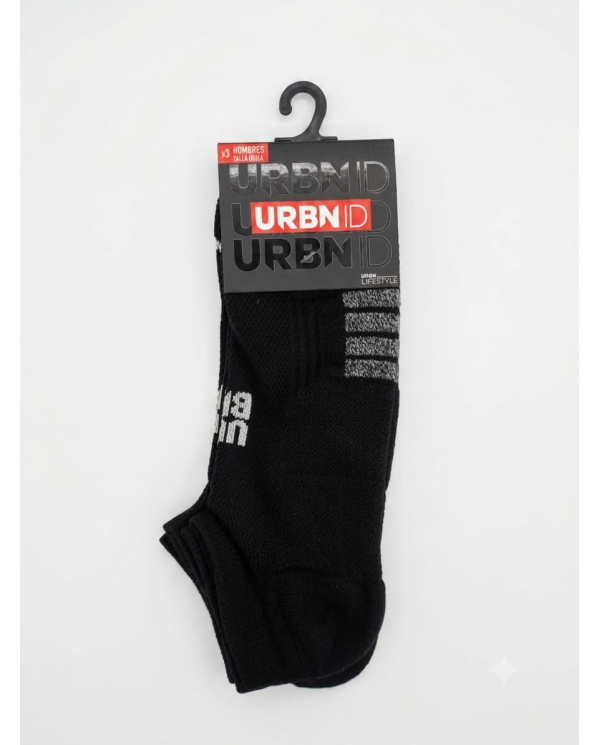 PACK 3 CALCETINES URBN ID HOMBRE TEAM NEGRO