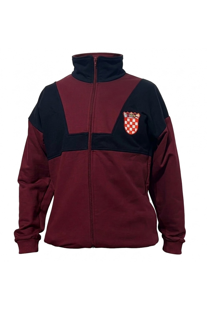POLERON BUZO UNISEX AZUL/BURDEO ALGODON CROACIA