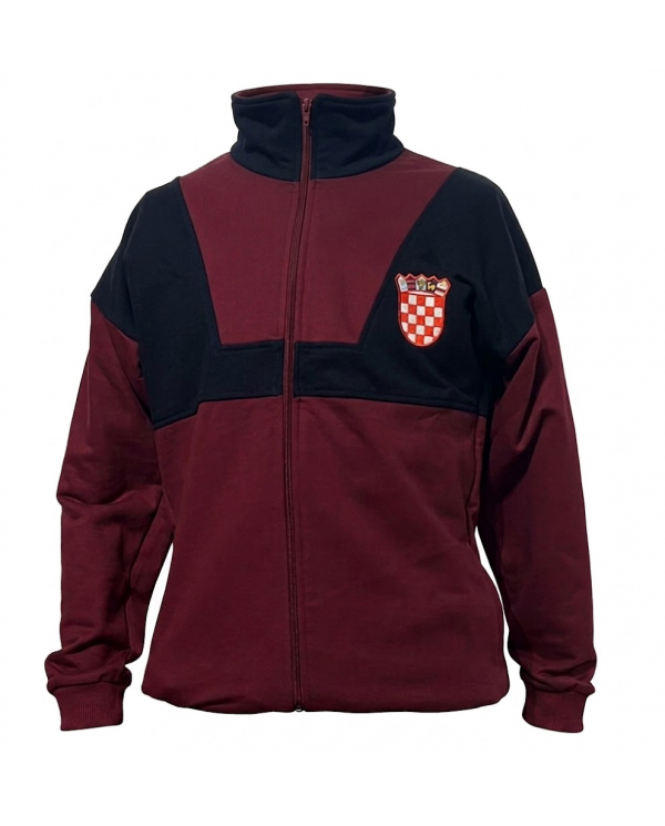 POLERON BUZO UNISEX AZUL/BURDEO ALGODON CROACIA