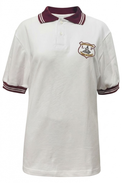 POLERA BLANCO MANGA CORTA PIQUE HERNANDO MAGALLANES PORVENIR