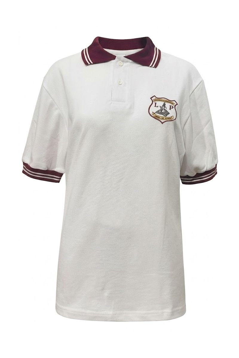 POLERA BLANCO MANGA CORTA PIQUE HERNANDO MAGALLANES PORVENIR