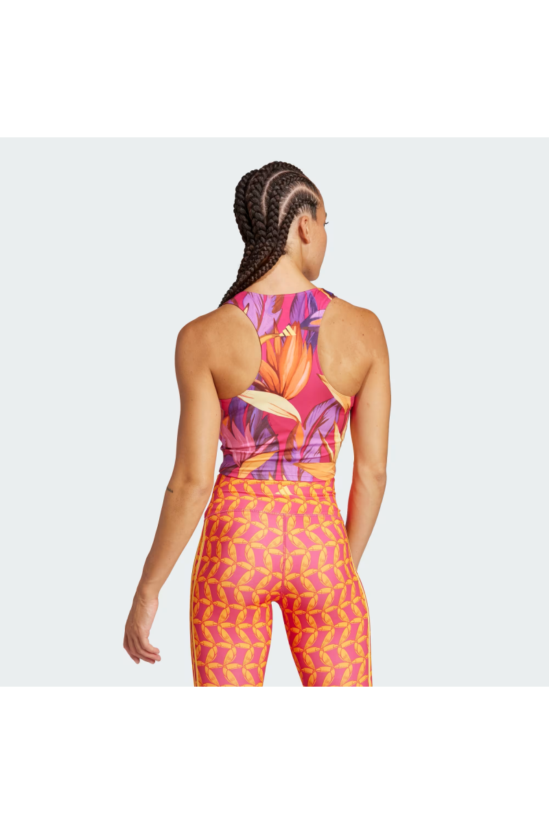 POLERA ADIDAS MUJER FARM RIO ROSADO/AMARILLO