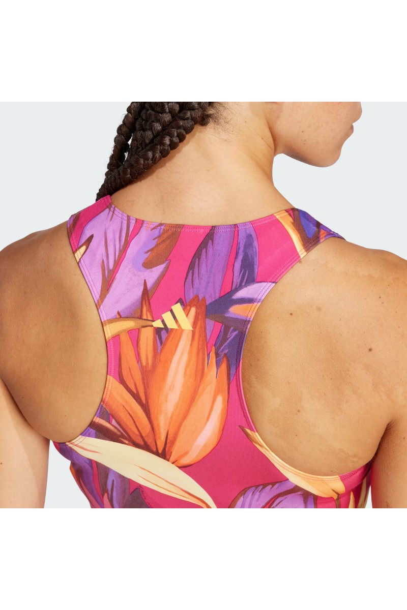 POLERA ADIDAS MUJER FARM RIO ROSADO/AMARILLO