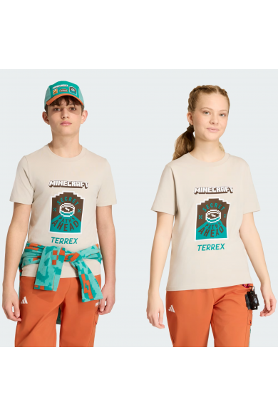 POLERA ADIDAS NIÑO MINECRAFT BEIGE