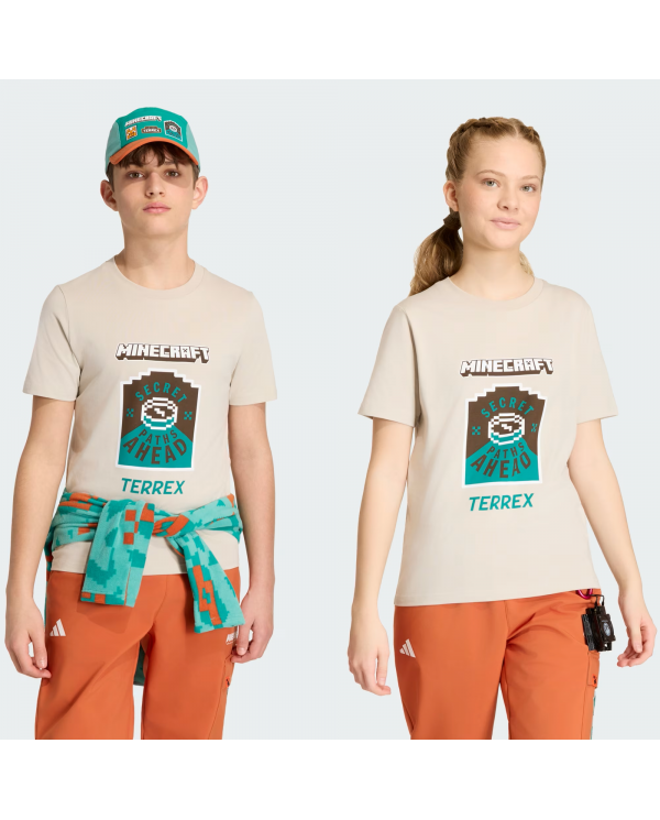 POLERA ADIDAS NIÑO MINECRAFT BEIGE
