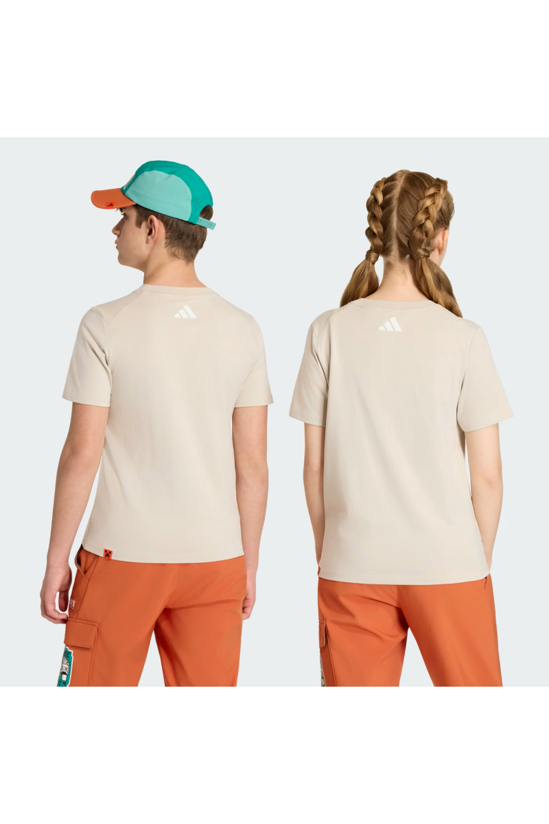POLERA ADIDAS NIÑO MINECRAFT BEIGE