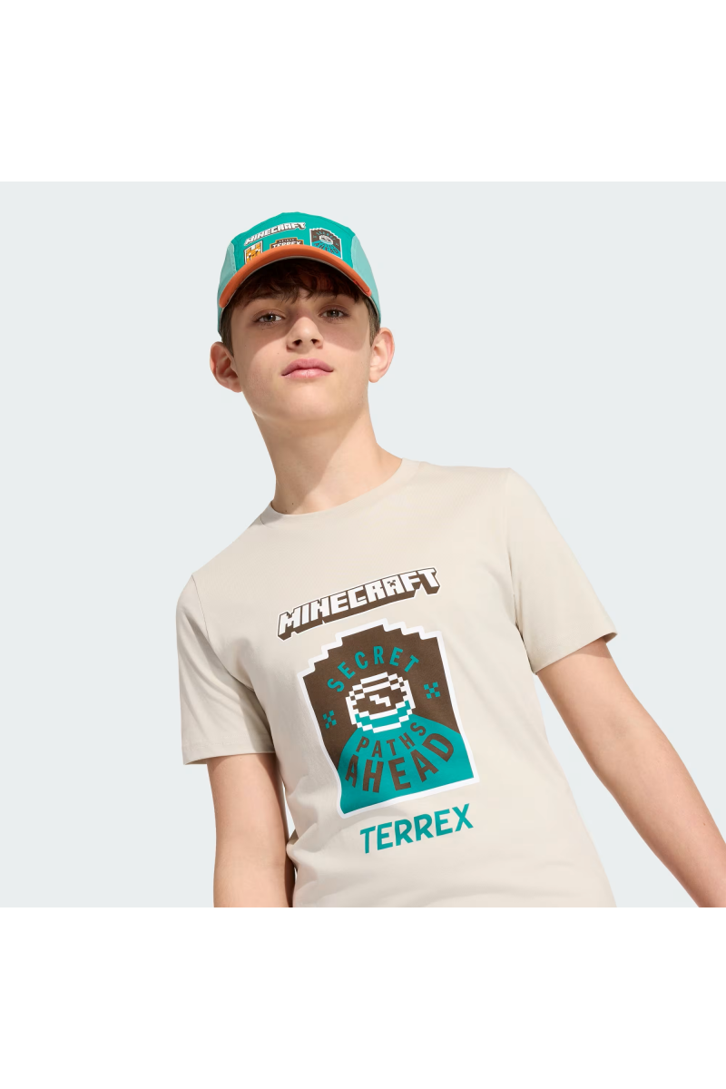 POLERA ADIDAS NIÑO MINECRAFT BEIGE