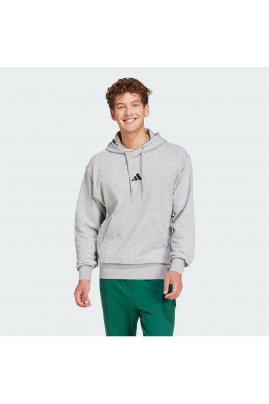 POLERON ADIDAS HOMBRE CON CAPUCHA ESSENTIALS GRIS