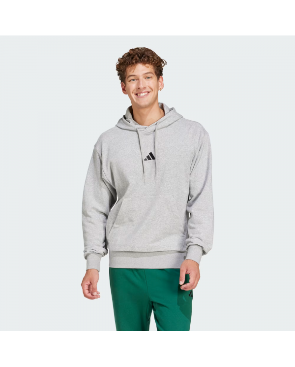 POLERON ADIDAS HOMBRE CON CAPUCHA ESSENTIALS GRIS