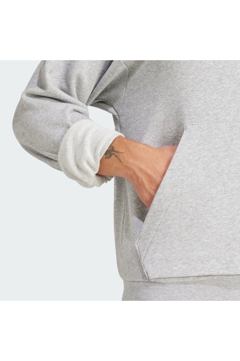 POLERON ADIDAS HOMBRE CON CAPUCHA ESSENTIALS GRIS
