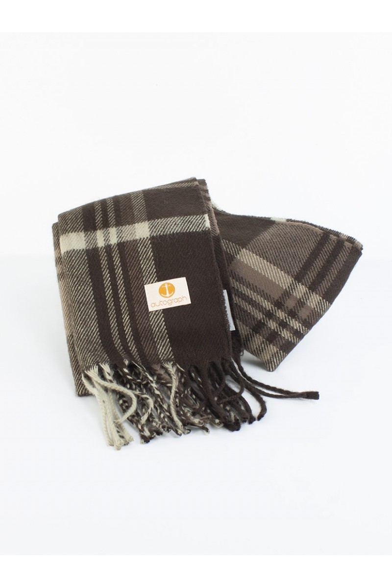 BUFANDA ESCOCESA CAFÉ