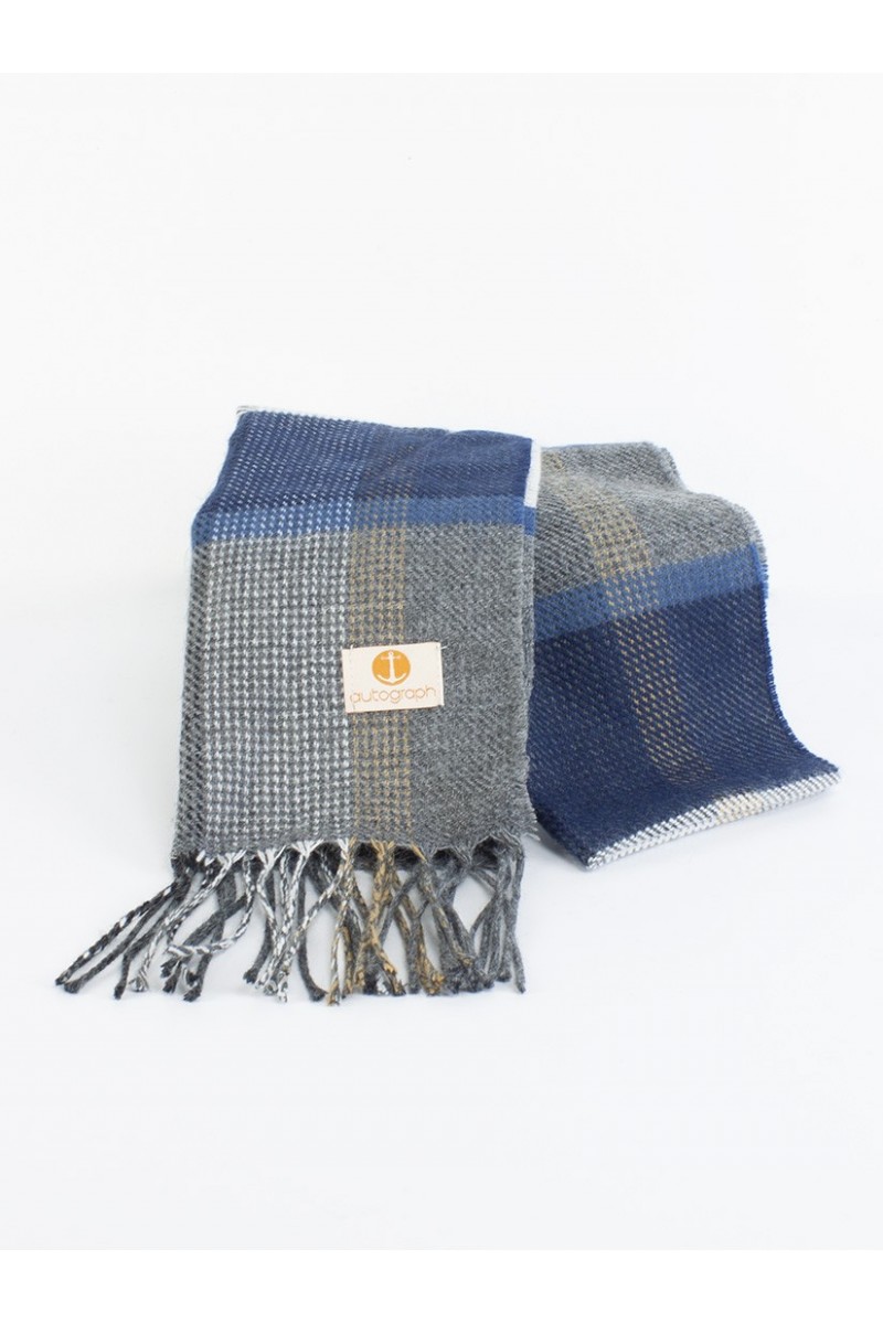 BUFANDA CUADROS AZUL