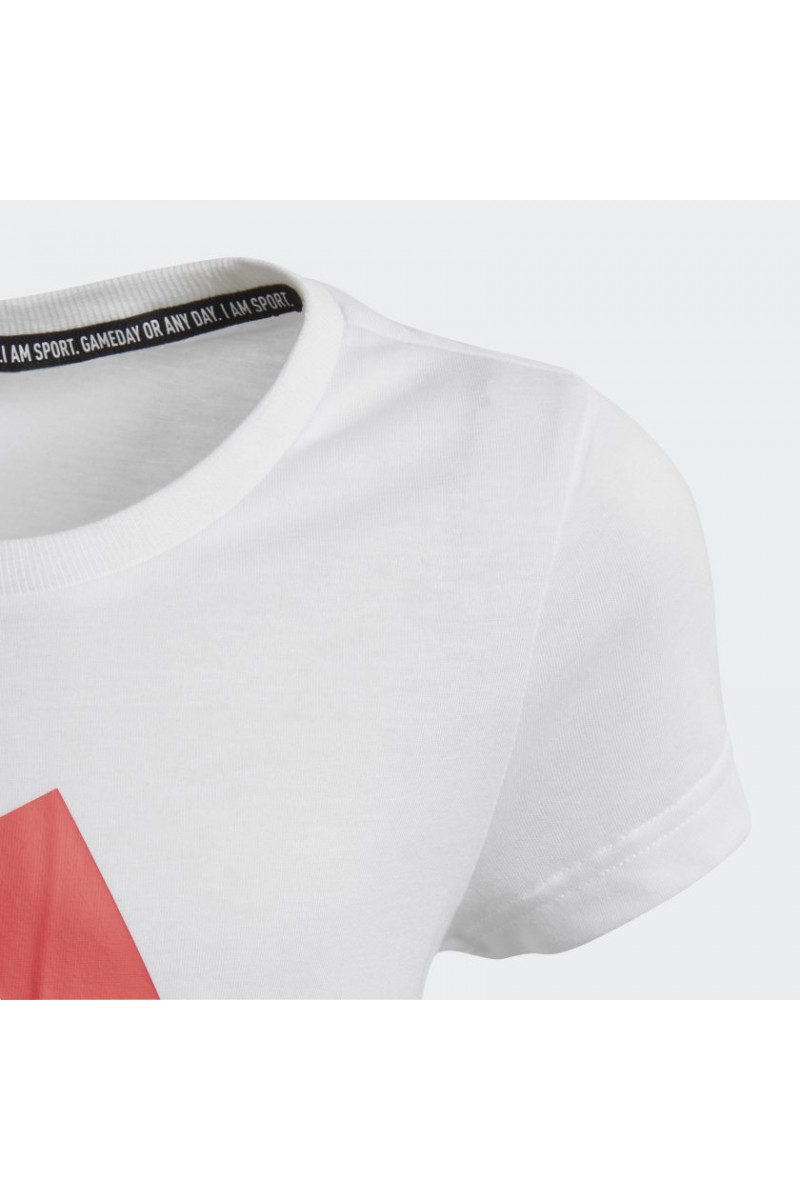 POLERA ADIDAS MUST HAVES BADGE OF SPORTS BLANCO/CORAL NIÑA POLERA ADIDAS MUST HAVES BADGE OF SPORTS BLANCO/CORAL NIÑA