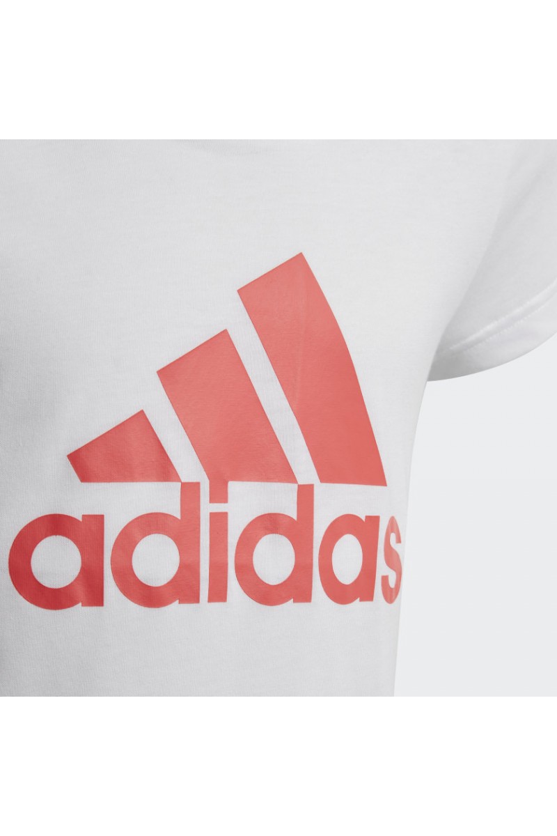 POLERA ADIDAS MUST HAVES BADGE OF SPORTS BLANCO/CORAL NIÑA POLERA ADIDAS MUST HAVES BADGE OF SPORTS BLANCO/CORAL NIÑA