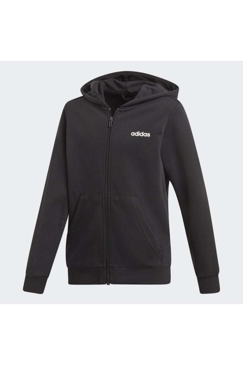POLERON ADIDAS ESSENTALS LINEAR CON CAPUCHA NEGRO NIÑO