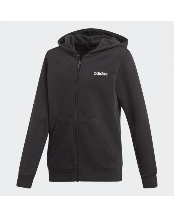 POLERON ADIDAS ESSENTALS LINEAR CON CAPUCHA NEGRO NIÑO