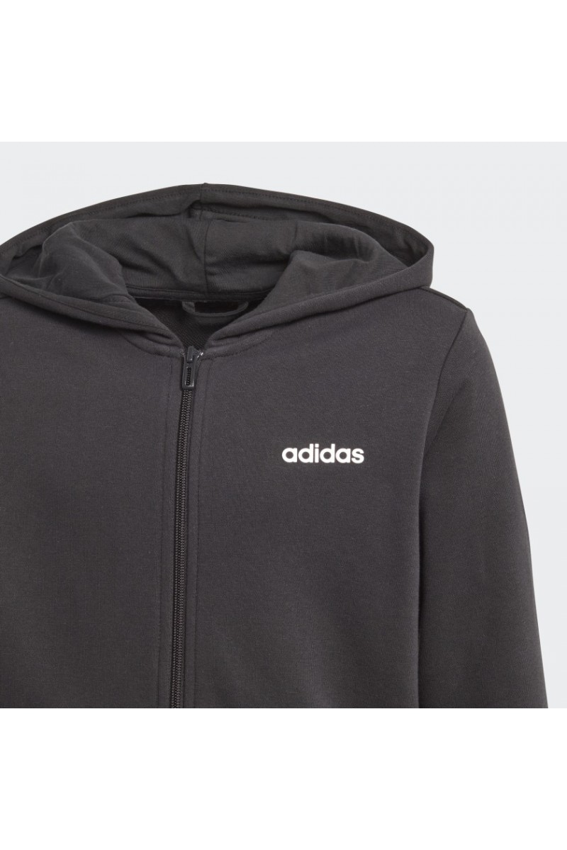 POLERON ADIDAS ESSENTALS LINEAR CON CAPUCHA NEGRO NIÑO