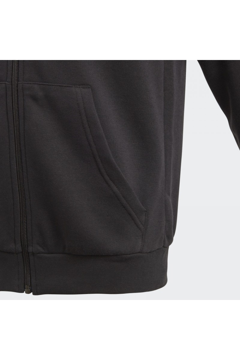 POLERON ADIDAS ESSENTALS LINEAR CON CAPUCHA NEGRO NIÑO