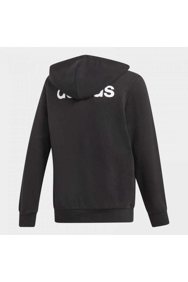 POLERON ADIDAS ESSENTALS LINEAR CON CAPUCHA NEGRO NIÑO