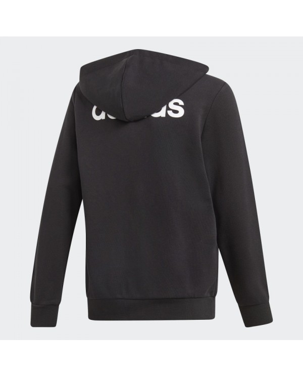 POLERON ADIDAS ESSENTALS LINEAR CON CAPUCHA NEGRO NIÑO