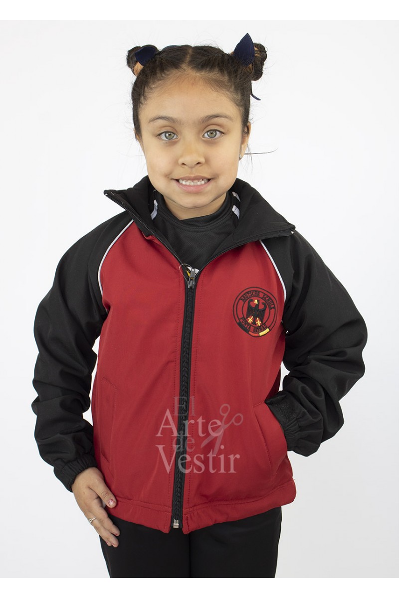 CASACA ALEMAN MUJER SOFTSHELL INVIERNO ROJO/NEGRO