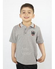 POLERA PIQUE GRIS MANGA LARGA UNISEX COLEGIO ALEMAN