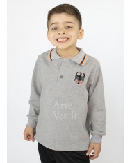 POLERA PIQUE GRIS MC UNISEX COLEGIO ALEMAN