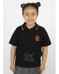 POLERA PIQUE NEGRA ML UNISEX COLEGIO ALEMAN