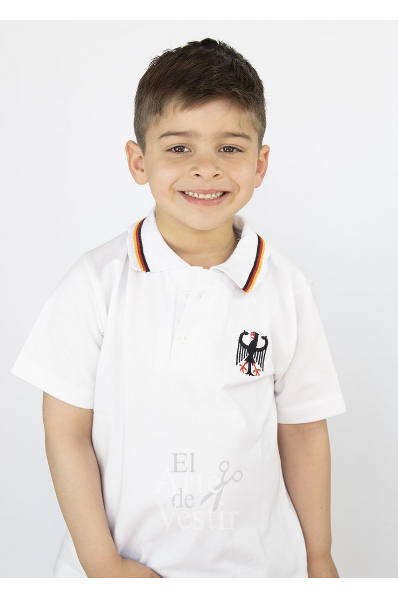 POLERA PIQUE BLANCA MC UNISEX COLEGIO ALEMAN