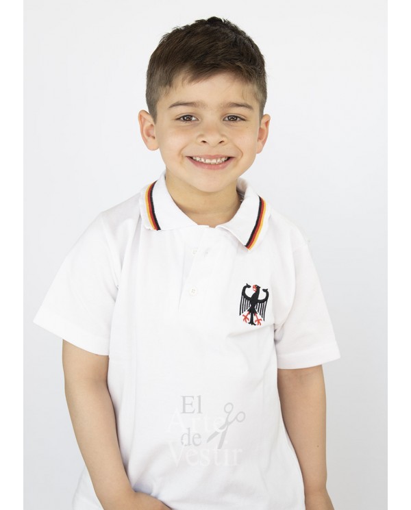 POLERA PIQUE BLANCA MC UNISEX COLEGIO ALEMAN