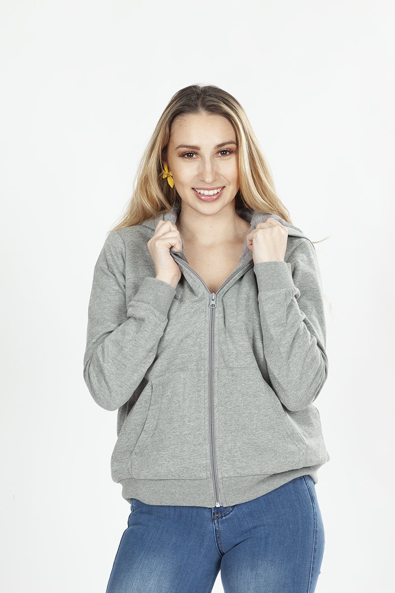 POLERON ARYA MUJER PEACH TEDDY GRIS