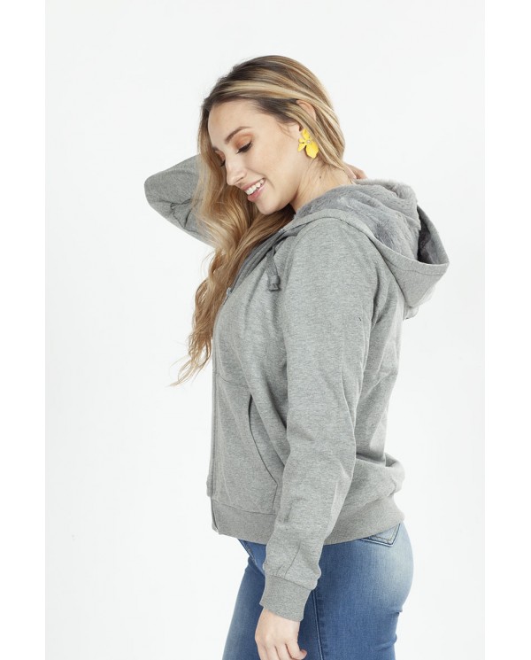 POLERON ARYA MUJER PEACH TEDDY GRIS